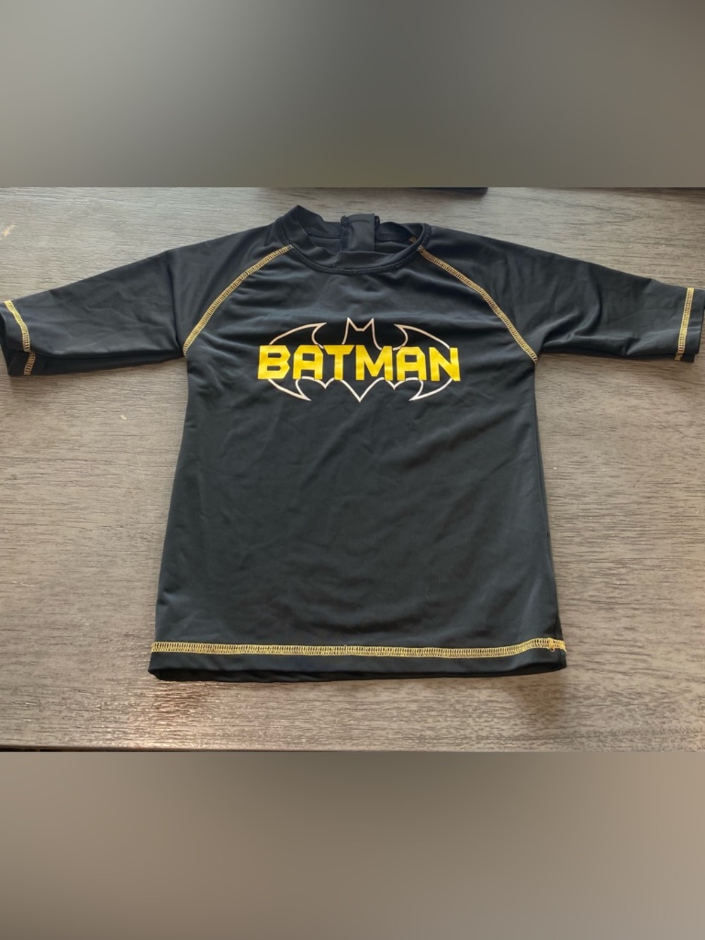 Batman Kids Black and Yellow Swim Shirt youth size 6